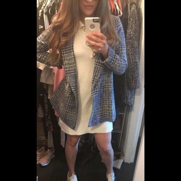 Zara plaid long blazer